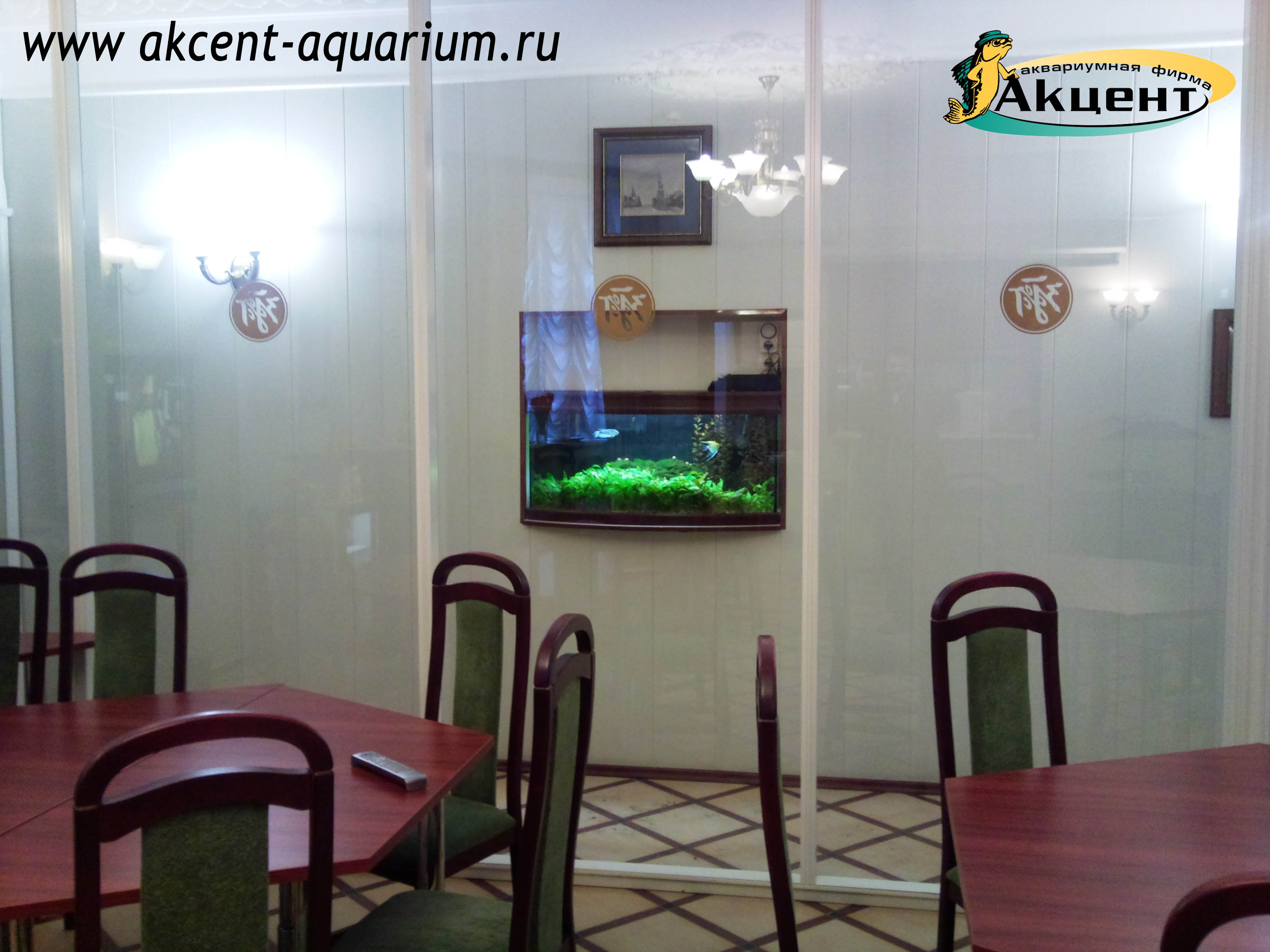 Акцент-аквариум, аквариум с 130 литров, гостиница
